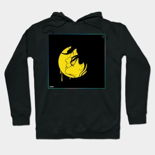 Girl in black and Yellow Hoodie